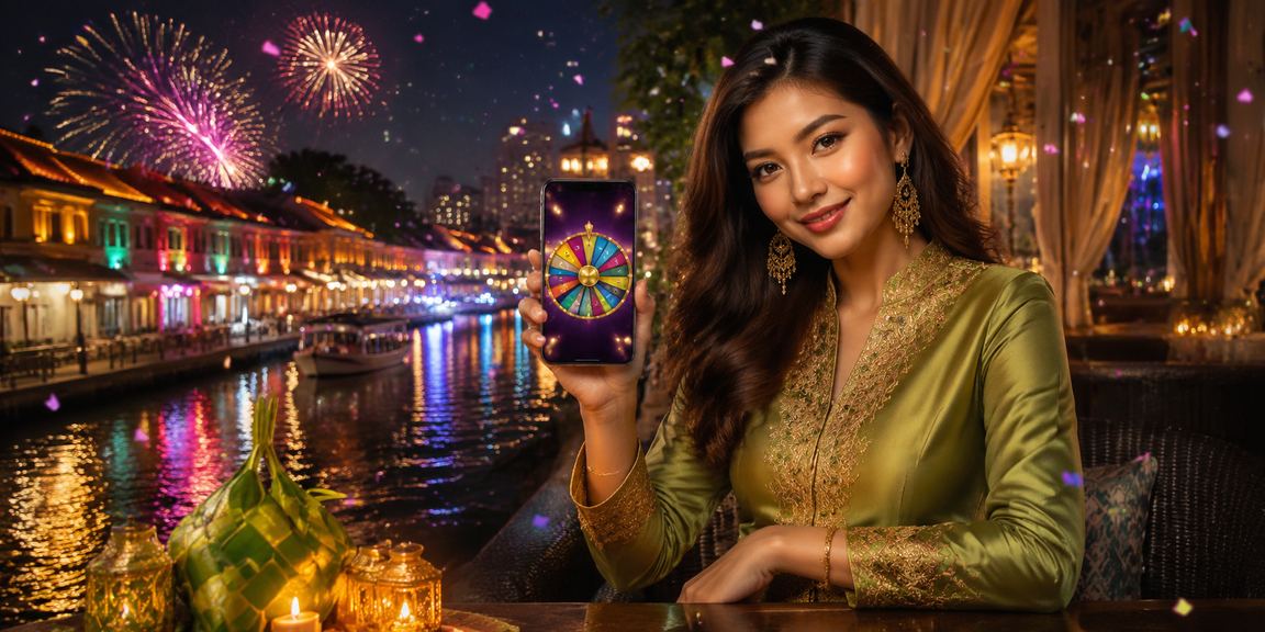 Suasana perayaan Hari Raya sempena taruhan sukan langsung bergaya Melayu di Melaka